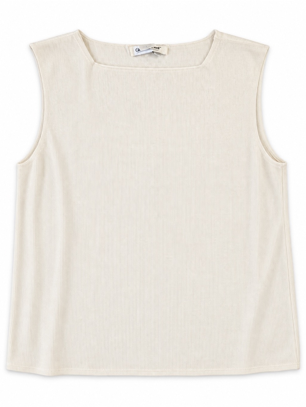 Everyday Sleeveless Square-Neck Tank Top in Cream